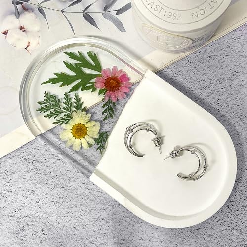 RESINWORLD Set of 5 Sizes Oval Tray Mold, Jewelry Holder Resin Mold Silicone, Storage Silicone Molds for Resin, Clay, Gypsum ResinWorld