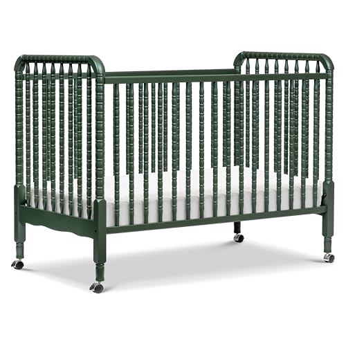 DaVinci Jenny Lind 3-in-1 Convertible Crib in Forest Green, Removable Wheels, Greenguard Gold DaVinci