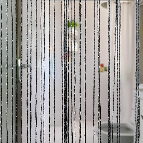 Home Decor Sequin Curtain for Doorway,Door String Curtains, 39x79 inch Hanging,Closet Bedroom Blind Living Room Divider,Window Wall Panel Fringe Backdrops Sheer no Beads Beaded Decorative Crystal LBttnny