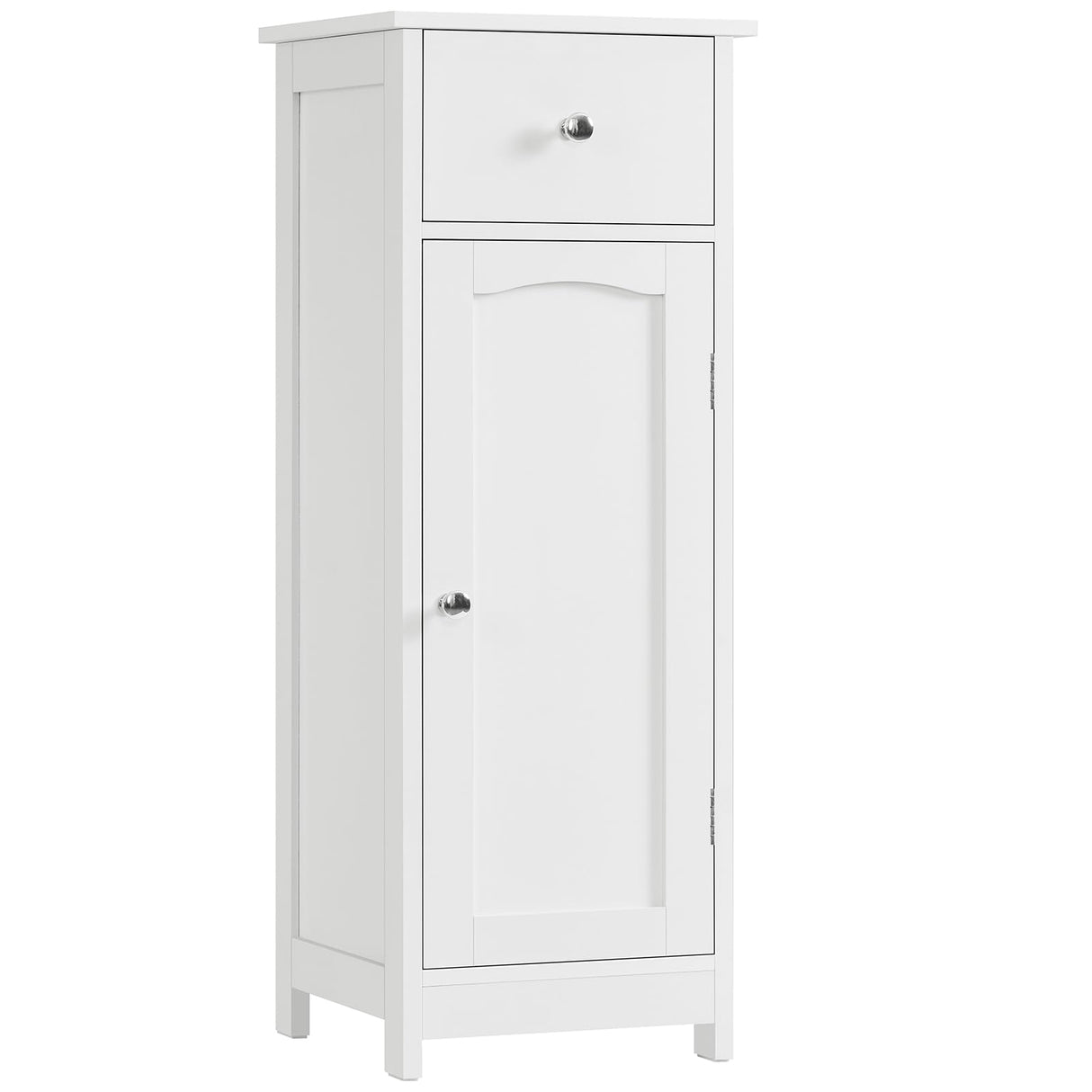 Iwell Bathroom Floor Cabinet, Small Bathroom Storage Cabinet with Drawer & Storage Shelf, Free-Standing Organizer Cabinets for Hallway/Living Room, White Iwell