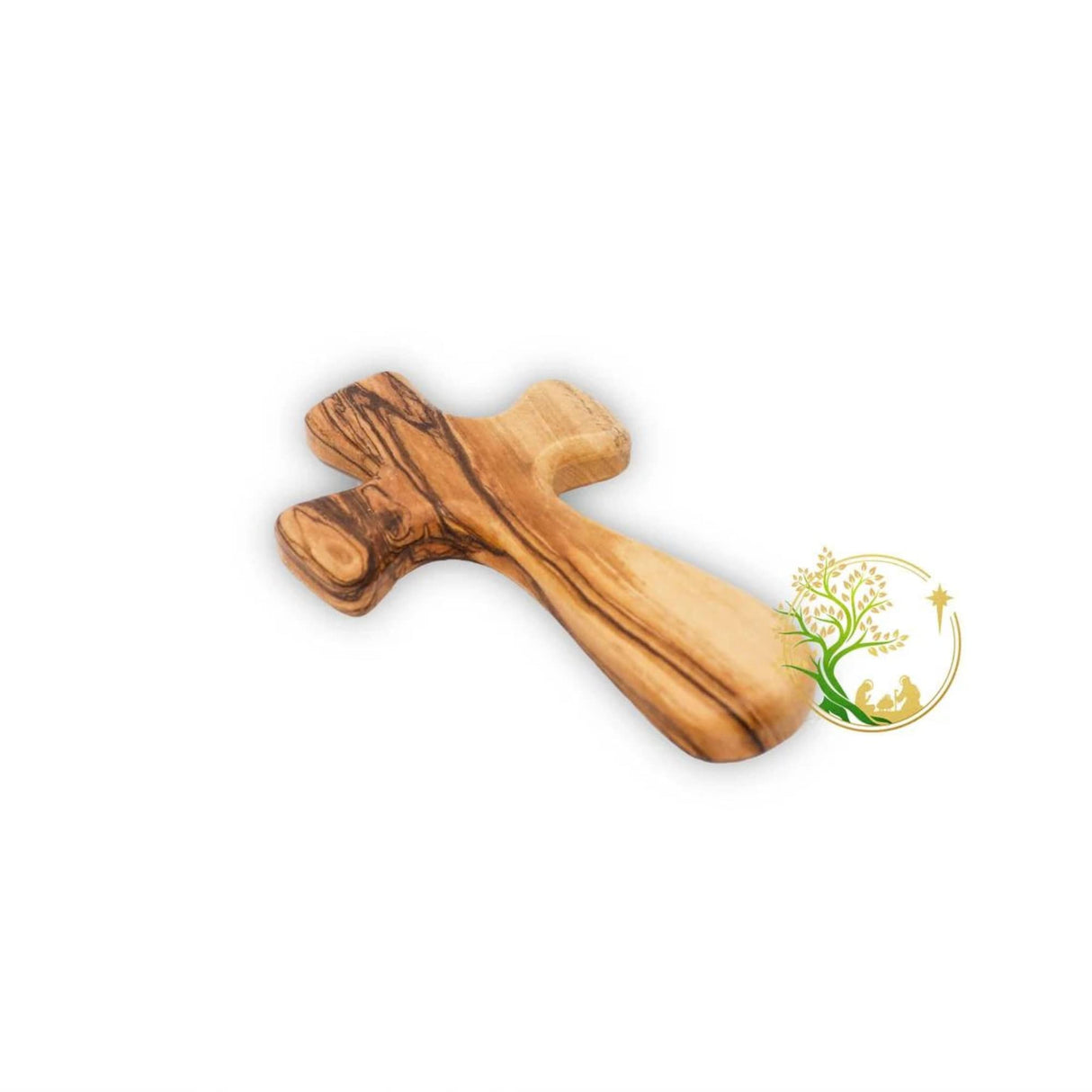 Comfort Cross | Wooden Pocket Prayer Cross | Personalized Olive Wood Cross from the Holy Land | Customized Holding Cross for Kids & Adults (Plain - No Text) PHLG