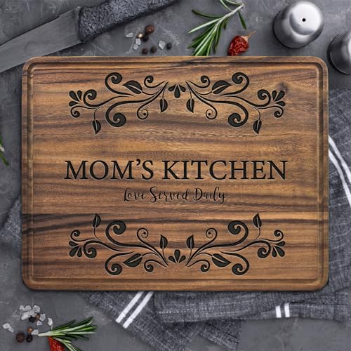 Personalized Kitchen Gifts for Mom, Nana, Aunt, Sister, Custom Engraved Serving Platter, Customized Mom and Grandma Cutting Board for Mothers Day, Decor for Mother's Kitchen, Engraved Kitchen Sign Kenzal Customized