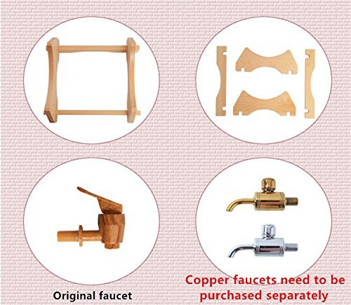 5L Whiskey Barrel Dispenser Oak Aging Barrels Home Whiskey Barrel Decanter for Wine, Spirits, Beer, and Liquor (Red Wine) Aimee_JL