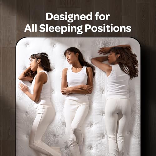 OhGeni 14 Inch Cooling Queen Size Mattress, Hybrid Gel-Infused Memory Foam Bed Mattresses in a Box, Medium Feel Cool Top Fabric,Individual Pocket Innerspring, 3-Zone Design & Reinforced Edge Support OhGeni