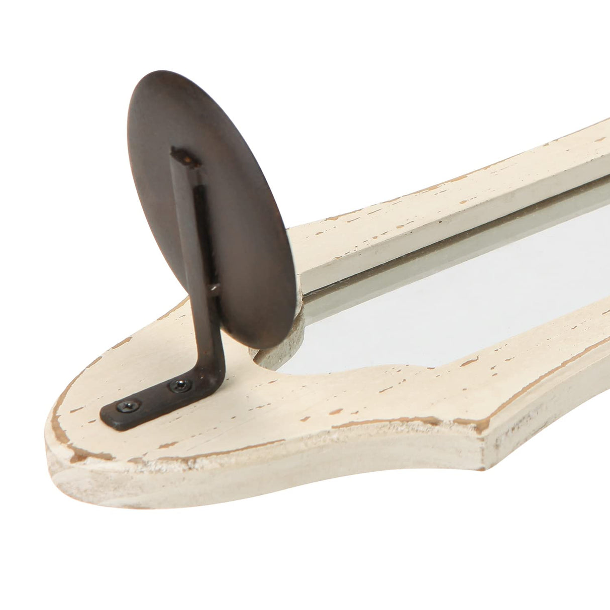 NIKKY HOME Farmhouse Candle Sconces Wall Decor Set of 2, Rustic Wooden Hanging Candle Holders, Antique Mirror Wall Art Decorations for Living Room, Bathroom, Dining Room and Office - Distressed White NIKKY HOME