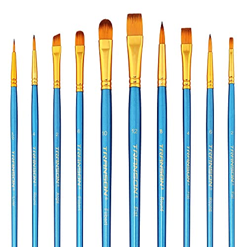 Transon 20pcs Bulk Artist Paint Brush Set for Acrylic Watercolor Gouache Hobby Craft Face Painting TRANSON