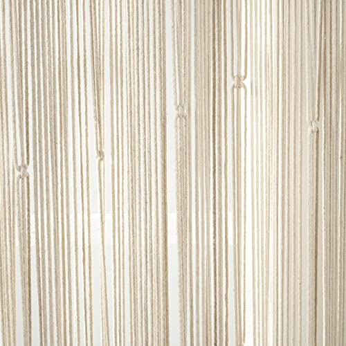 Lush Decor Boho Macrame Leaf Cotton Window Curtain Panel Single 40" W x 84" L Neutral - Macrame Curtains for Windows - Room Divider - Boho Wall Decor Lush Decor