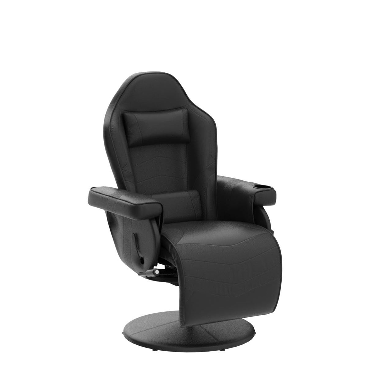 LVUYOYO Reclining Gaming Chair, Gaming Chair with Footrest and Massage, High Back PU Leather Gaming Recliner w/Adjustable Height, Swivel Game Chair with Lumbar Support, Cup Holder, Headrest LVUYOYO
