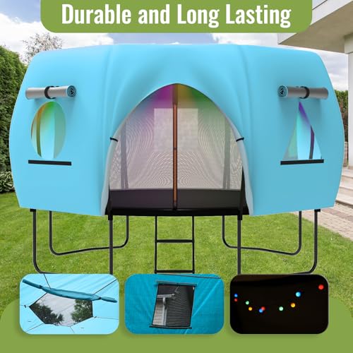 Gardenature 12FT Trampoline Tent for Kids(Tent Only),Fit for 8 Curved Poles Round Trampoline, Trampolien Shade Cover, Trampolien Accessories,Anti-Tear, Blue Gardenature
