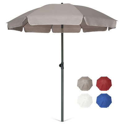 AMMSUN Patio Umbrella, 6.5 ft Outdoor Table Umbrella with Tilt Steel Pole, UPF50+ Protection, Great for Outdoor Garden Backyard, Beige