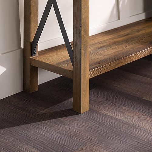 Walker Edison Sedalia Modern Farmhouse Metal X Entry Table, 46 Inch, Rustic Oak Walker Edison
