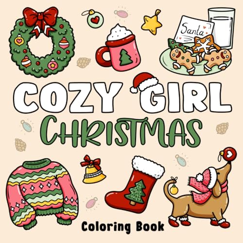 Cozy Girl Christmas Coloring Book: Bold and Easy Designs for Adults & Teens (Bold & Easy) WoodArtSupply