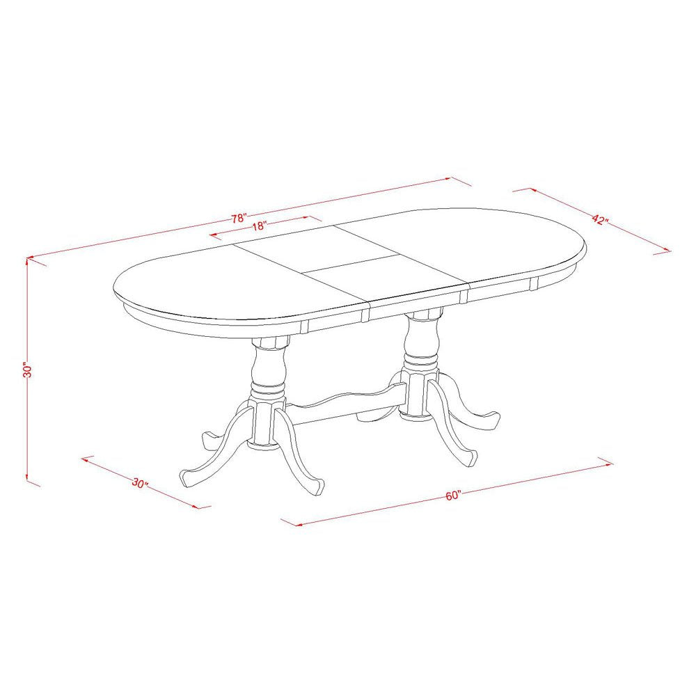 East West Furniture PLAN9-BCH-W 9 Piece Dining Table Set Includes an Oval Dining Room Table with Butterfly Leaf and 8 Wood Seat Chairs, 42x78 Inch, Black & Cherry East West Furniture