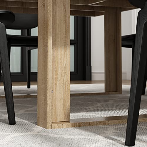 ECACAD 7FT Conference Table for 6-8 People, Large Rectangular Meeting Table, Modern Seminar Table for Office Meeting Conference Room, Brown (86.6”L x 47.2”W x 29.4”H) ECACAD