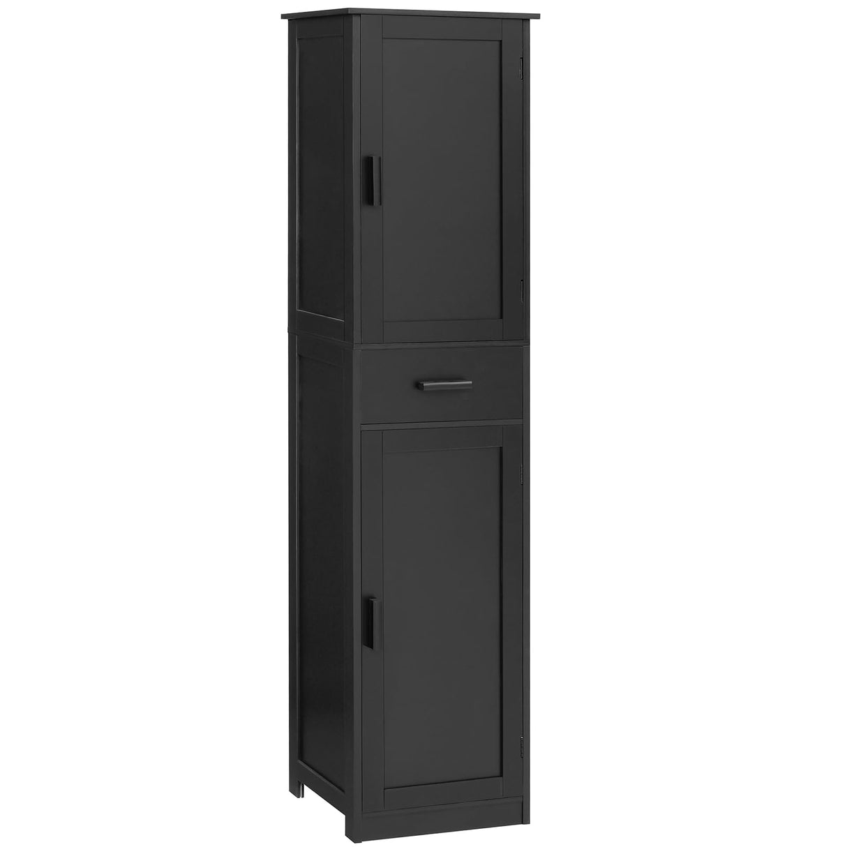 usikey 67“ Tall Bathroom Cabinet, Storage Cabinet with 4 Shelves & 2 Doors, Narrow Storage Cabinet for Bathroom, Living Room, Home Office, Black usikey