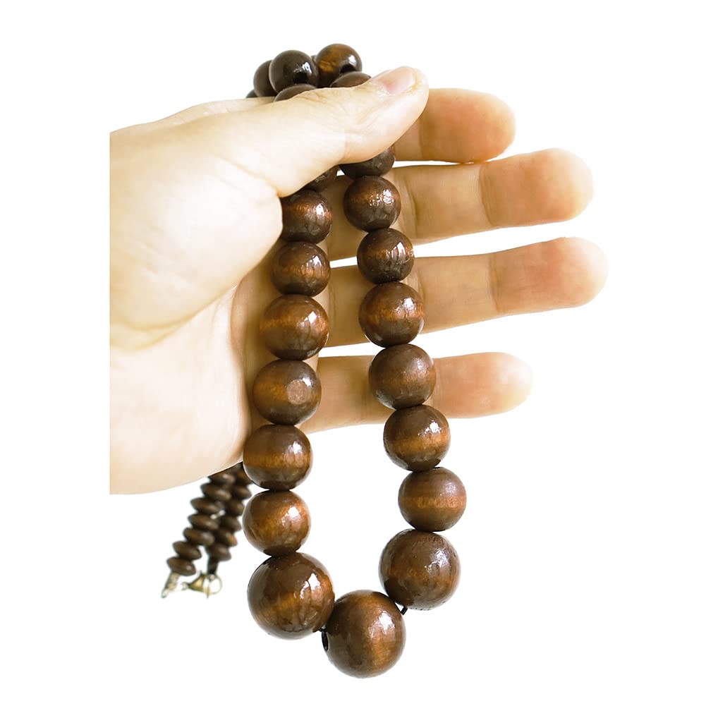 Xianli Wang Natural Wood Beads Necklace for Men Women Wooden Chain Unisex Chunky Bead Necklaces Xianli Wang