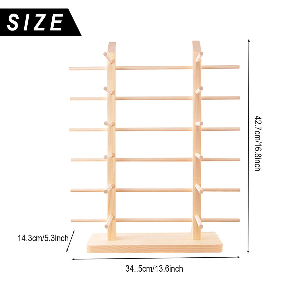 Wooden Sunglass Rack, 12 Pair Wood Sunglass Display Stand Frame Glasses Holder Organizer for Home or Glasses Shop Display,16.81 x 13.58 x 5.62 inches (6 Tier) Odowalker