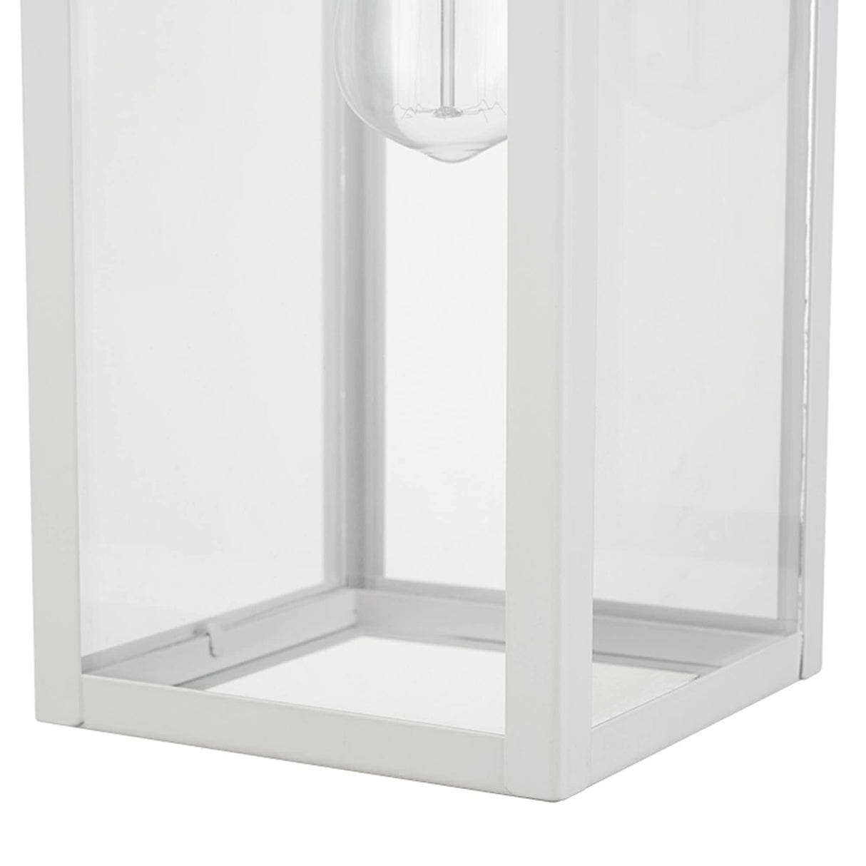 Globe Electric 44836 Bowery 1-Light Outdoor Indoor Wall Sconce, Matte White, Clear Glass Shade, Bulb Not Included Globe Electric