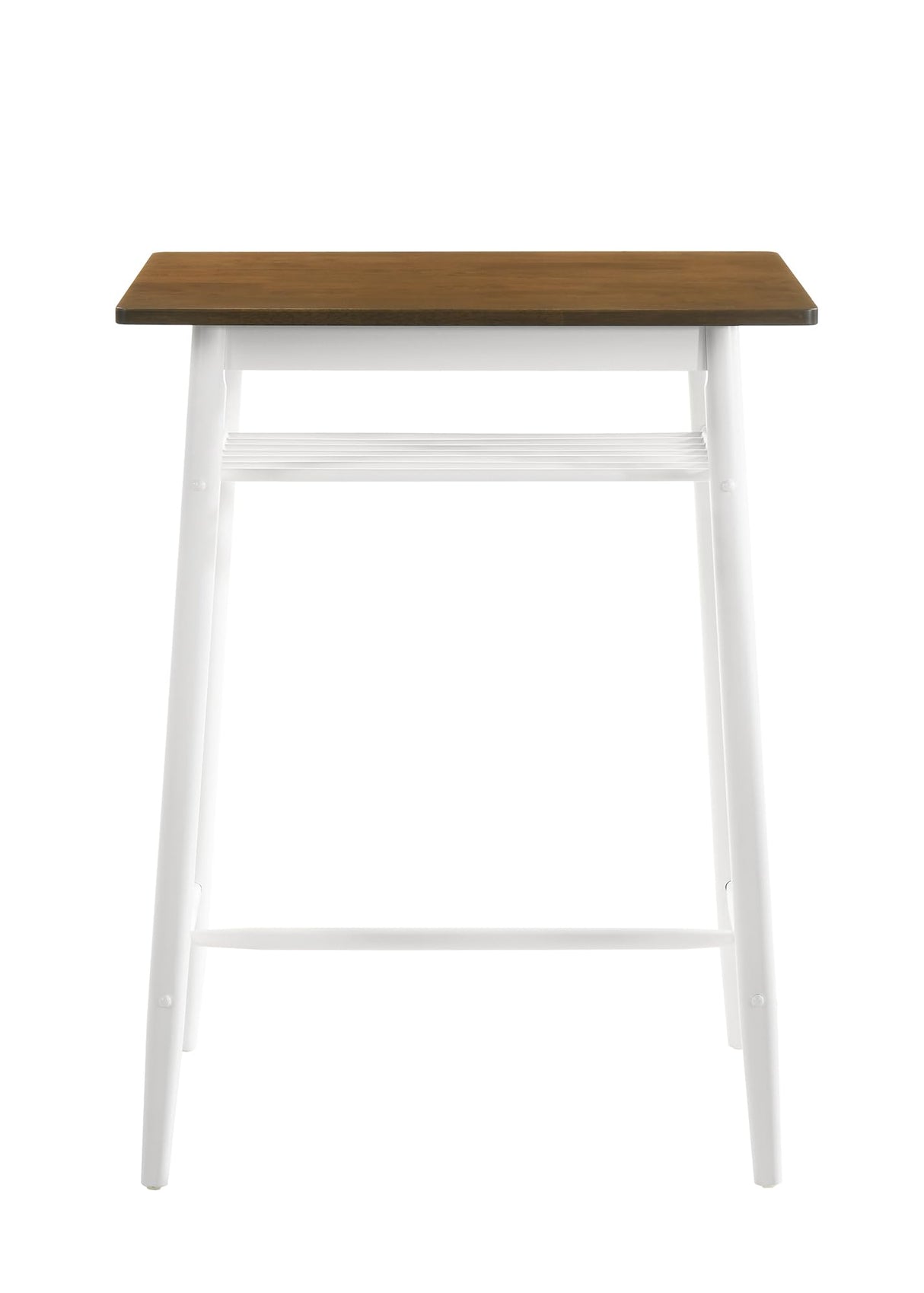 42 inch Modern Bar Table, Wood Pub Table, Rectangular Counter Height Table with White Wooden Legs for Dining Room, Kitchen, Living Room, Walnut Brown Wahson