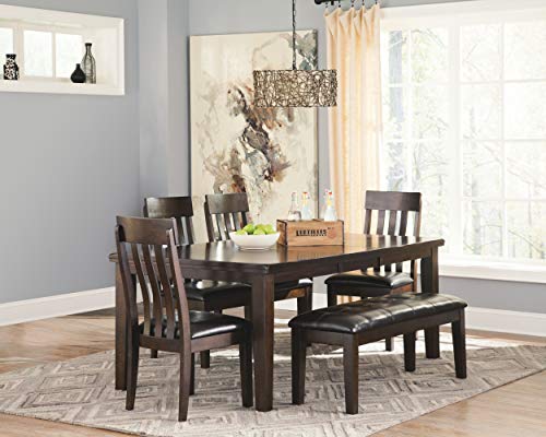 Signature Design by Ashley Haddigan Traditional Rectangular Dining Extension Table, Seats up to 8, Dark Brown Signature Design by Ashley