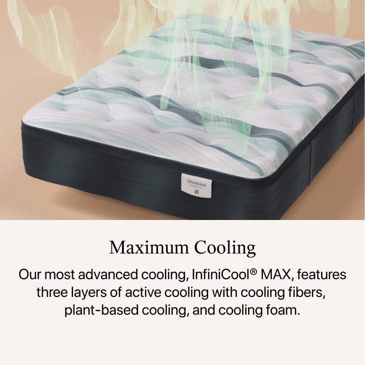 Beautyrest Harmony Lux Coral Island 13.75" Medium Twin XL Mattress - Cooling Technology, CertiPUR-US Certified Memory Foam, Supportive Pocketed Coils and Edge Support Beautyrest