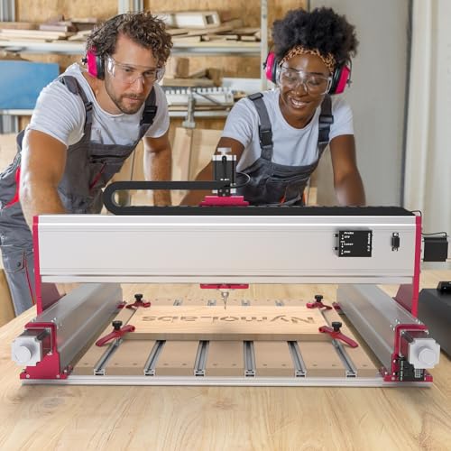 NymoLabs NBS-6040 CNC Router Machine with Custom-Made 710W 7000-30000 RPM Trim Router Spindle & ER-11 Collet, Linear Rails & Ball Screws on 3-axis, Engraving for Wood Acrylic Aluminum NYMOLABS
