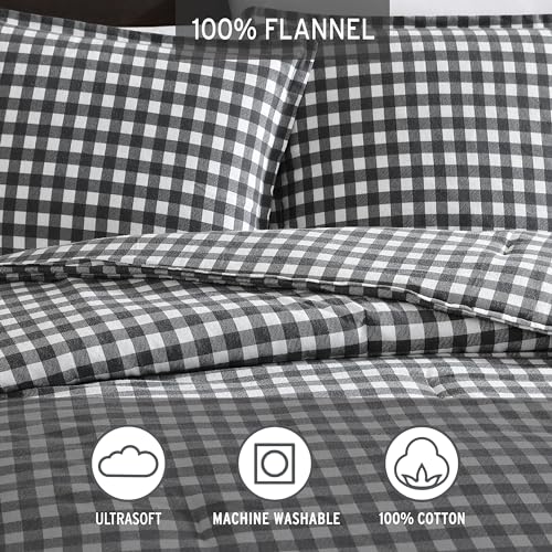 Eddie Bauer - King Comforter Set, Reversible Cotton Bedding with Matching Shams, Luxurious Bedding Set for Colder Months (Preston Grey, King) Eddie Bauer