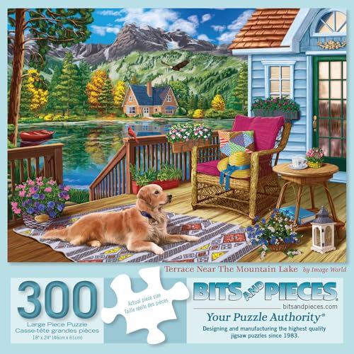 Bits and Pieces Jigsaw Puzzles for Adults 300 Pieces - Mountain Lake Bits and Pieces