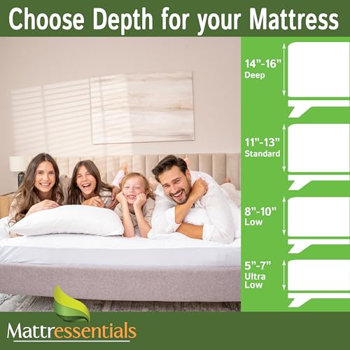 Zippered Full (14"-16" Depth) Mattress Protector - Bed Bug Waterproof Mattress Cover, Premium Quality Hypoallergenic Encasement White Mattressentials