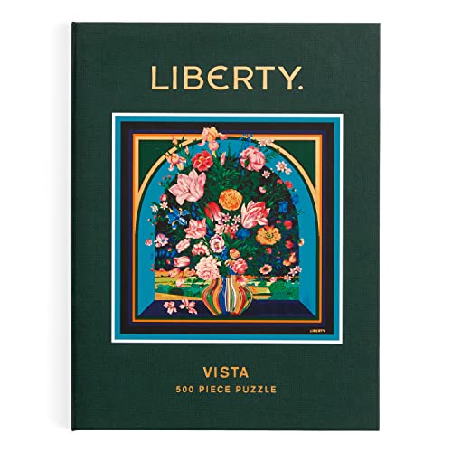 Galison Liberty Vista – 500 Piece Book Puzzle with Iconic Botanical Liberty Heirloom Print Artwork Packaged in Magnetic Keepsake Book Sized Box Galison
