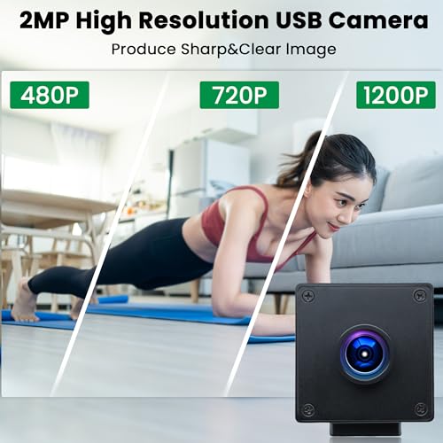 ELP Global Shutter USB Wide Angle Webcam for Computer 1080P 90fps Lightburn Camera for Laser Engraver USB2.0 PC High Frame Security Camera for Raspberry Pi (110 Low Distortion Lens) ELP