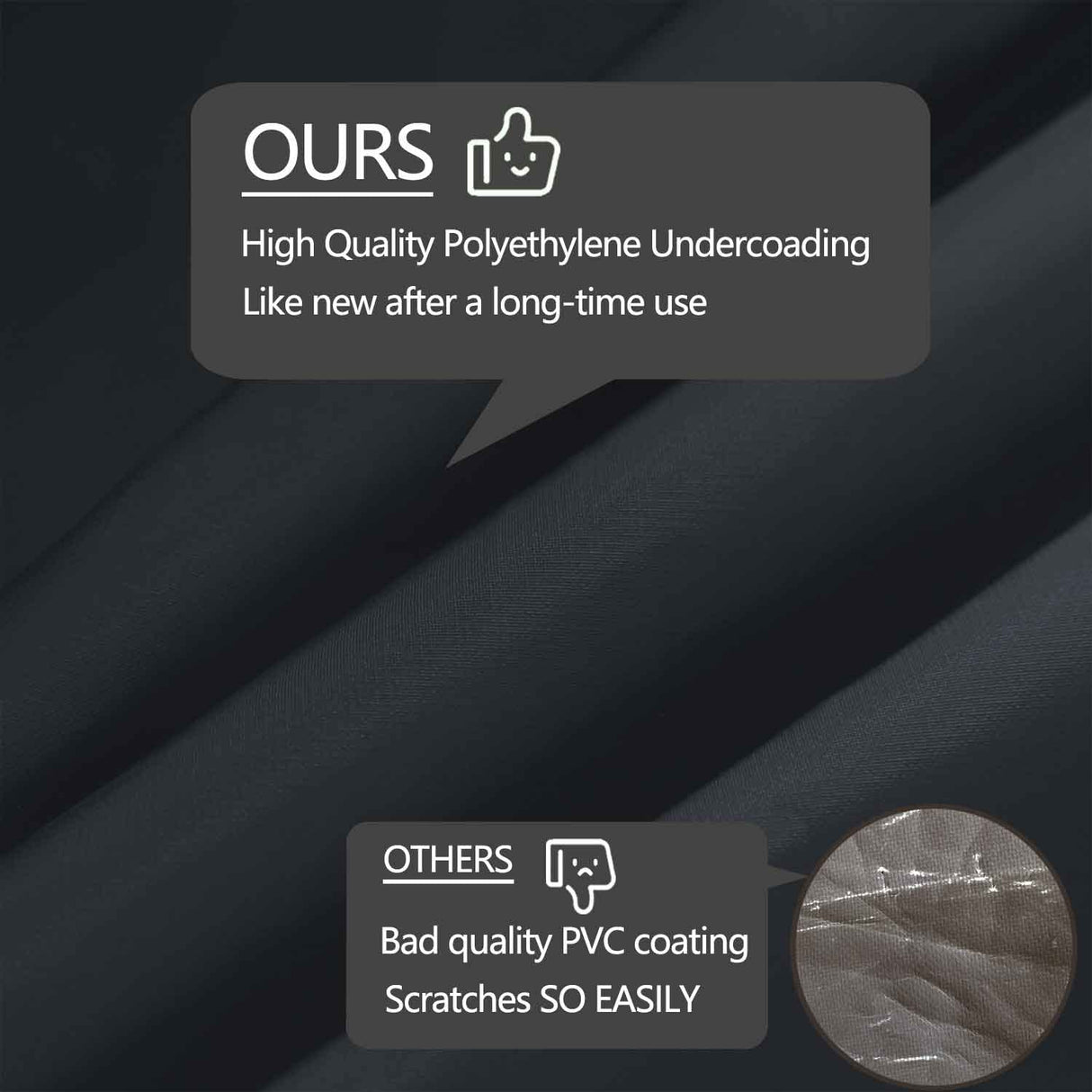 Upgraded Curved Patio Furniture Covers, Waterproof Outdoor Sectional Cover, 600D PU Outdoor Furniture Sofa Covers 96"(65") Half Moon Oudoor Couch Cover, Lawn Outside Protector - Midnight Black Flexiyard