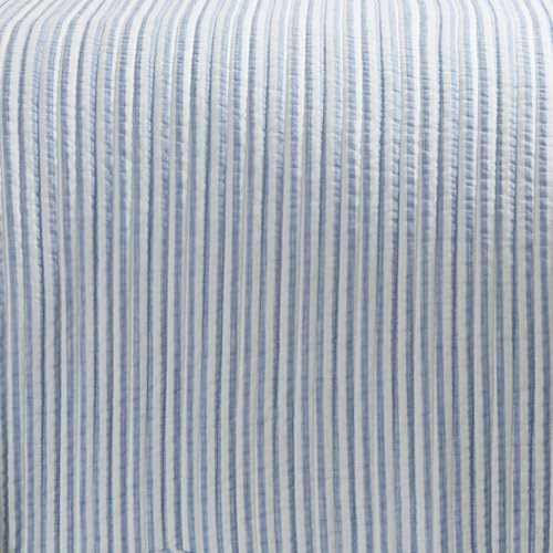 Levtex Home - Martha Stripe Quilt Set - Full/Queen Quilt and Two Standard Shams - Stripe - Blue White - Quilt (88x92in.) and Shams (20x26in.) - Reversible - Cotton Levtex Home