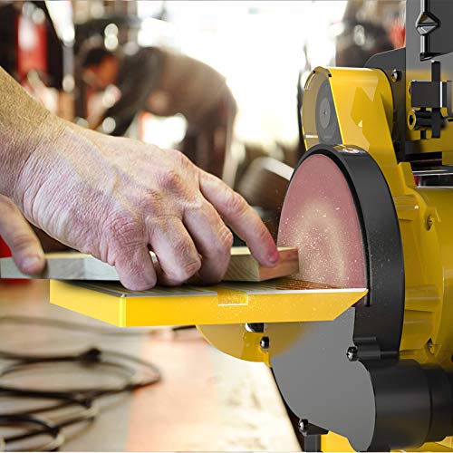 Woodskil 4.3A Belt Sander, 4 x 36 in. Belt & 6 in. Disc Sander, Double Dust Exhaust Port, Steel Base, 2Pcs Sandpapers Included Woodskil