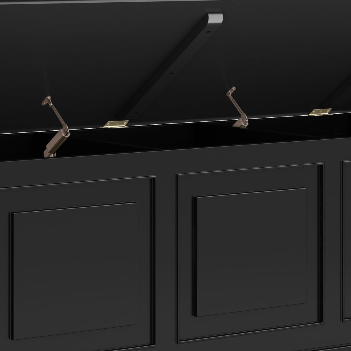 SIMPLIHOME Connaught Solid Wood 51 Inch Wide Traditional Storage Bench Trunk in Black, for The Living Room, Entryway and Family Room SIMPLIHOME