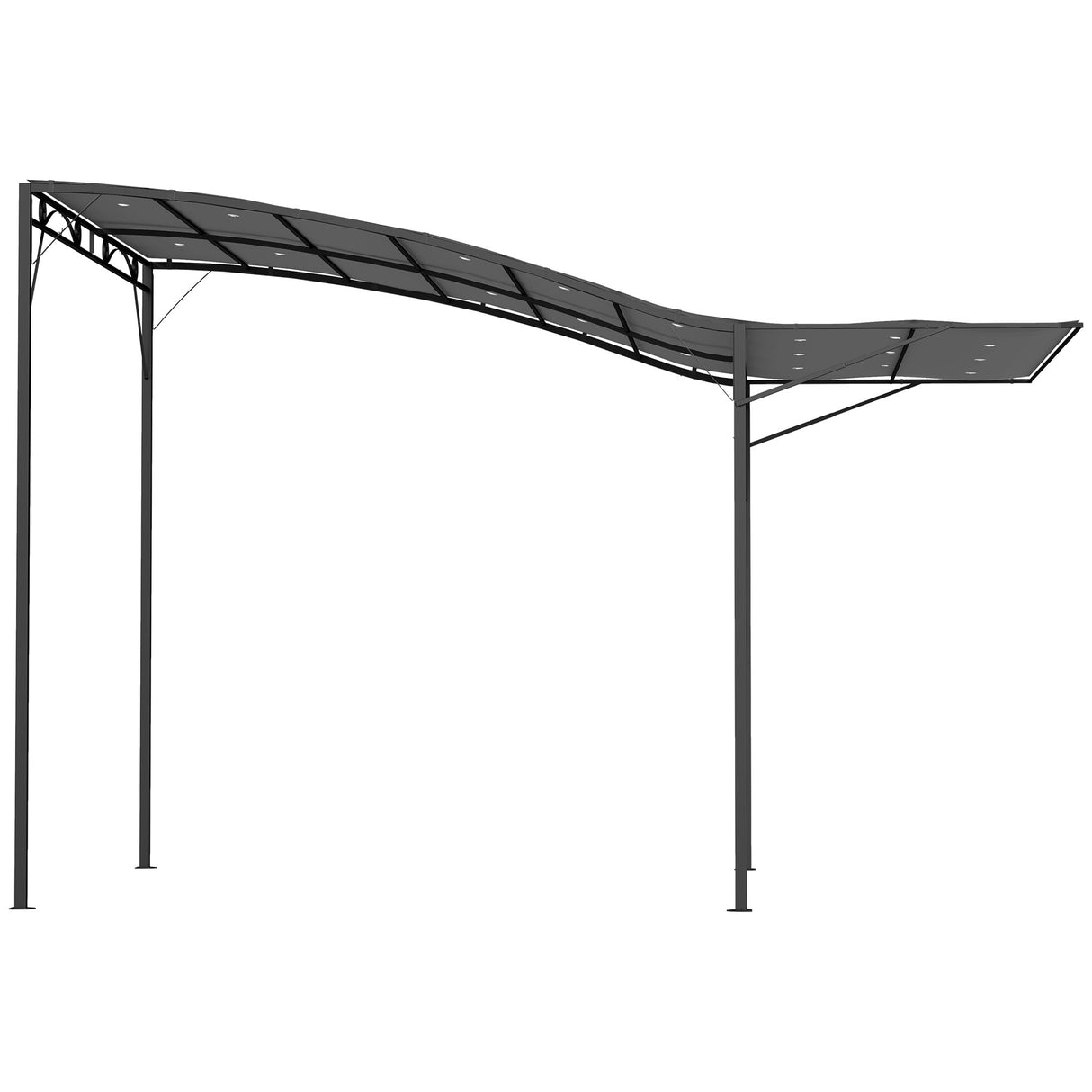 Outsunny 10' x 8' Outdoor Pergola and Patio Gazebo, Extendable Side Awning, Sun Shade Shelter for Garden, Camper, Deck, Doors and Windows, Dark Gray Outsunny