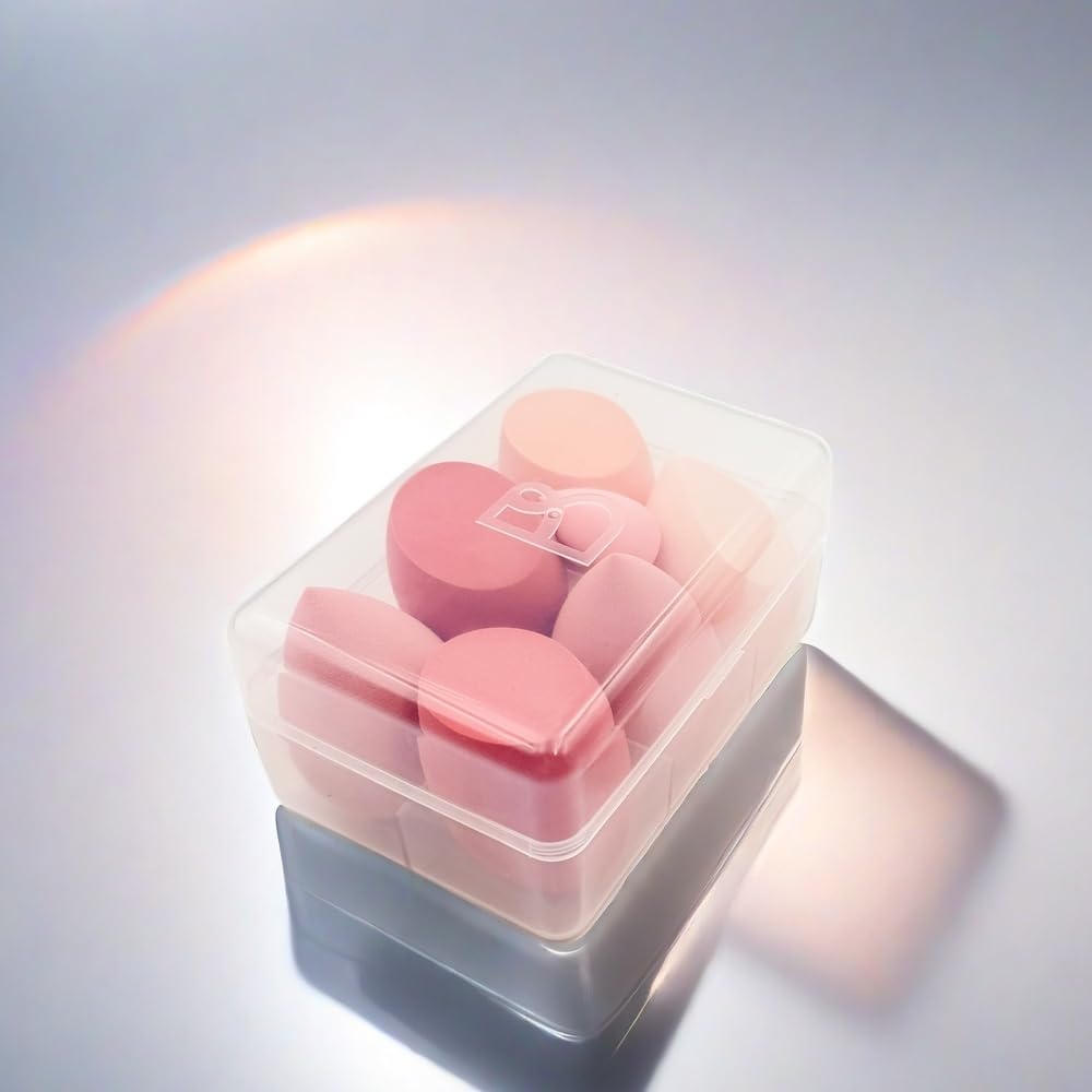 Makeup Sponge Set BS-MALL Blender Sponges 7 Pcs for Liquid, Cream, and Powder, Multi-colored with 1 Mini Makeup Sponge Pink (A-Pink) BS-MALL