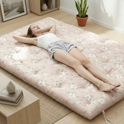 Syrinx Water Resistant Japanese Futon Mattress, Twin Size 75"x39", 2.5 Inch Thick Japanese Floor Mattress Tatami Mat, Foldable Floor Bed Sleeping Pad for Dormitory Guest Room Camping