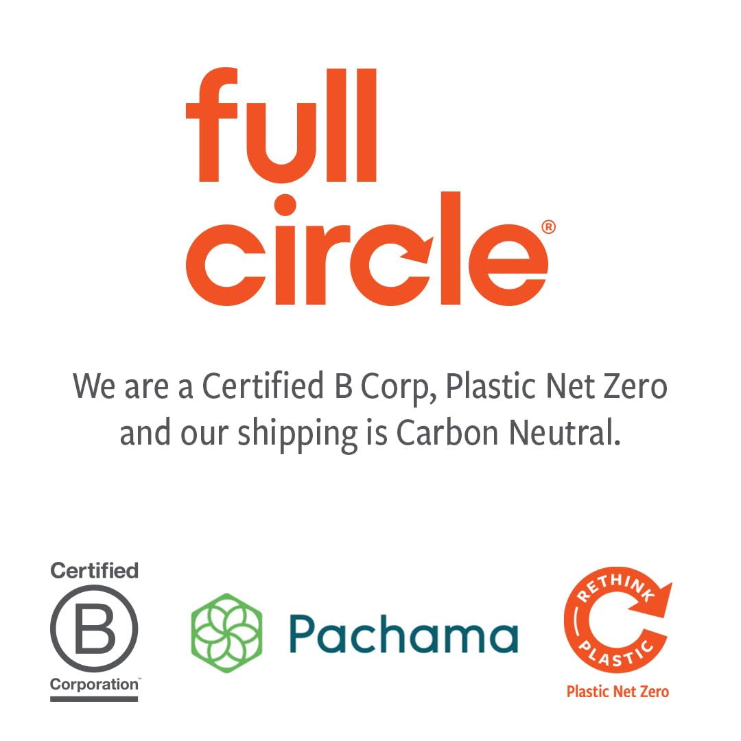 Full Circle Be Good Bamboo Handle Dish Brush – Sustainable Kitchen Cleaning with Tough Bristles - Natural Dish Scrubber & Cast Iron Cleaner - Long Handle Brush for Dishes, Pots, and Pans, White Full Circle