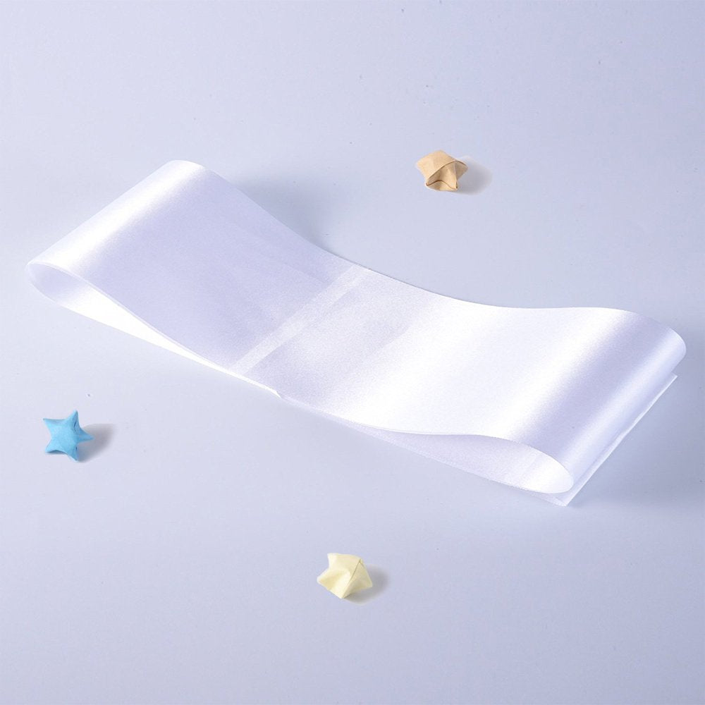 DJDZ 4 Pack White Blank (Plain) Satin Sash Party Accessory for Party,Wedding Decorations and DIY - Design Your Own Sash (White) DJDZ