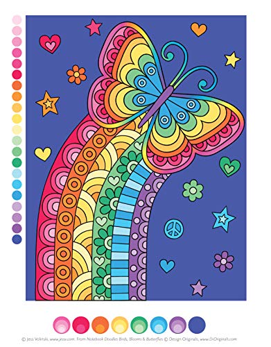 Notebook Doodles Birds, Blooms & Butterflies: Coloring & Activity Book (Design Originals) 32 Inspiring Designs and Beginner-Friendly Empowering Art Activities for Tweens, on Thick Perforated Paper Design Originals