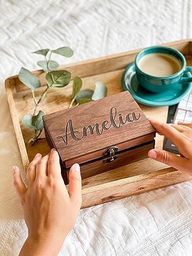 Personalized wooden name box for memories, keepsake - Christmas gift, present for Him, Boyfriend, Boy, Guy, Groomsmen, Friend for Birthday InsideDecor.Shop