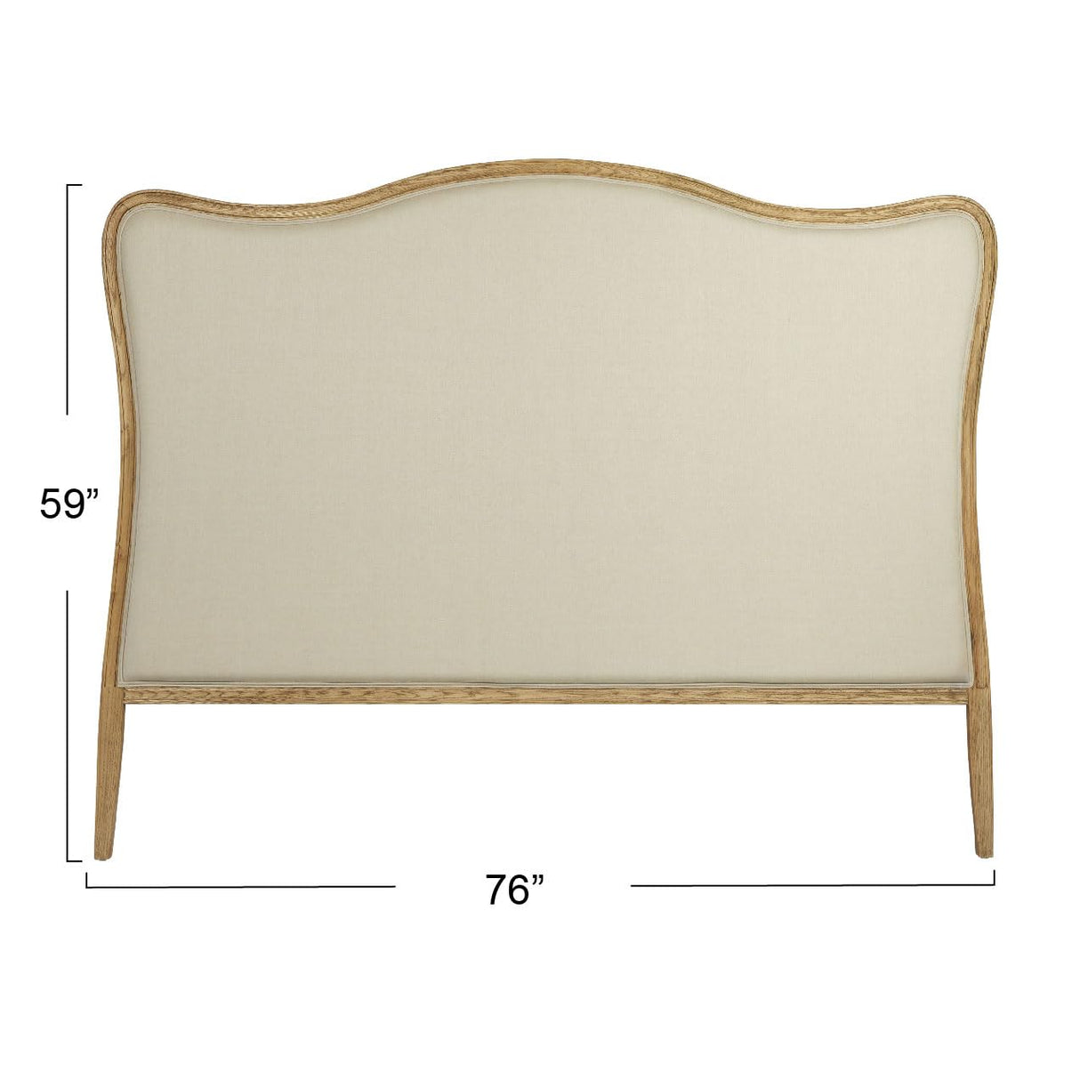 Creative Co-Op Oak & Linen King Size Headboard Creative Co-Op