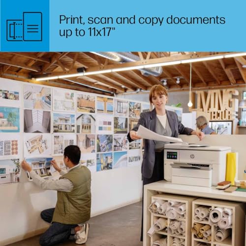 HP OfficeJet Pro 9730e Wide Format Wireless All-in-One Color Inkjet Printer, Print, scan, Copy, ADF, Duplex Printing Best-for-Office, 3 Months of Instant Ink Included (537P6A) HP