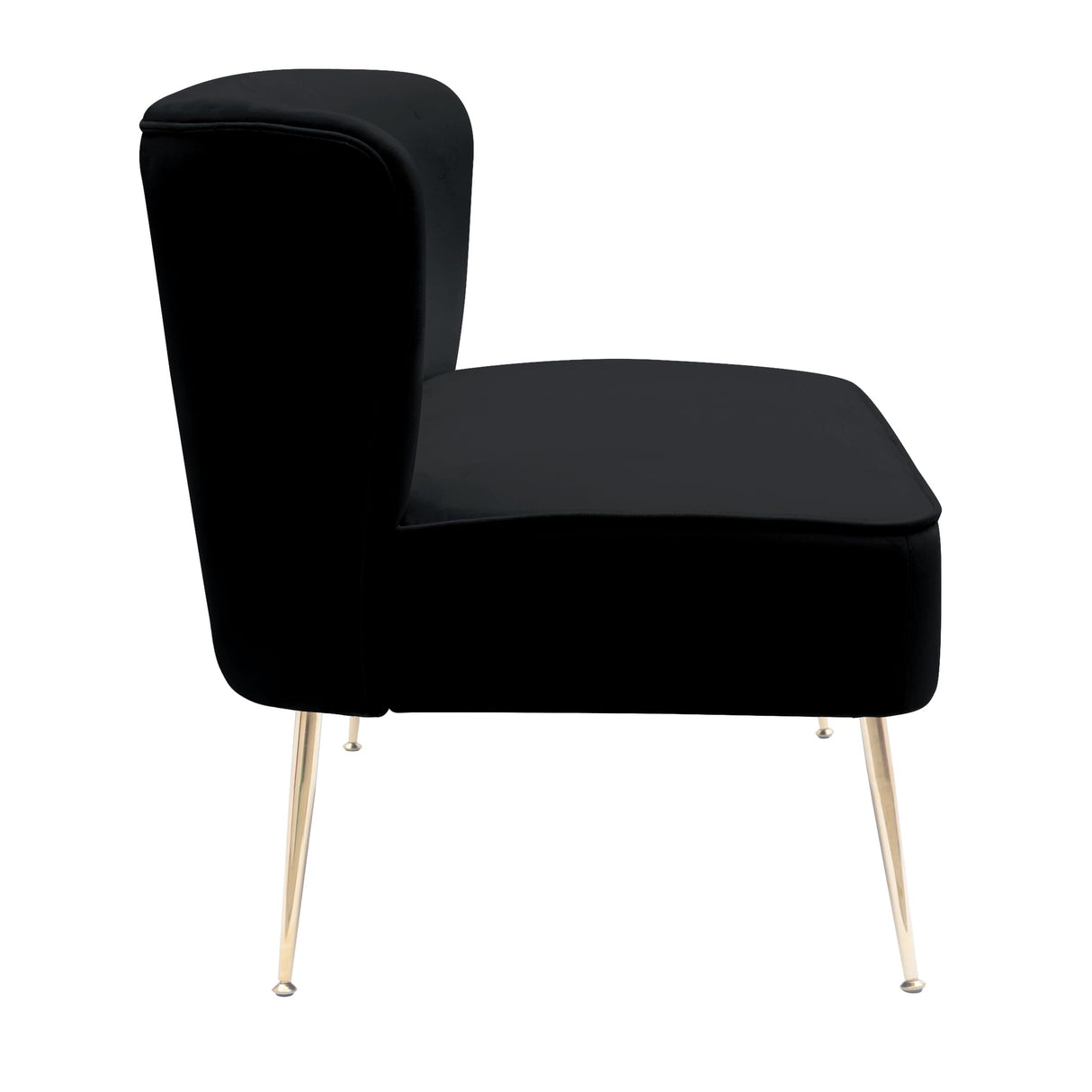 COSTAELM Alaia 46" Contemporary Wide Upholstered Velvet Loveseat Sofa Couch with Golden Metal Legs for Living Room, Black Costaelm