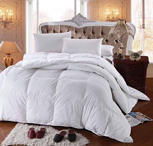 Royal Hotel Bedding 300 Thread Count Oversized King Size Down-Alternative Comforter, Overfilled Duvet Insert 100% Cotton Shell - 100% Down-Alternative Fill 750FP - 100Oz - Solid White, Oversized King Royal Hotel Bedding