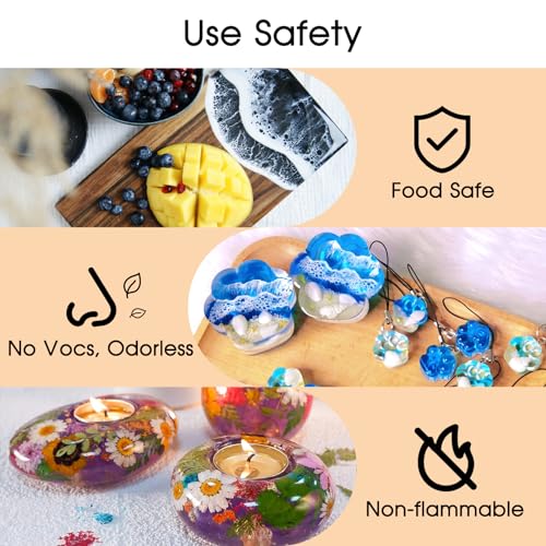 JDiction 1 Gallon Epoxy Resin, Clear Casting Self-Leveling Resin, Low Viscosity Bubble-Free Resin and Hardener Kit for Jewelry Making, Resin Flowers, Coasters, Table Top and Wood Crafts JDiction