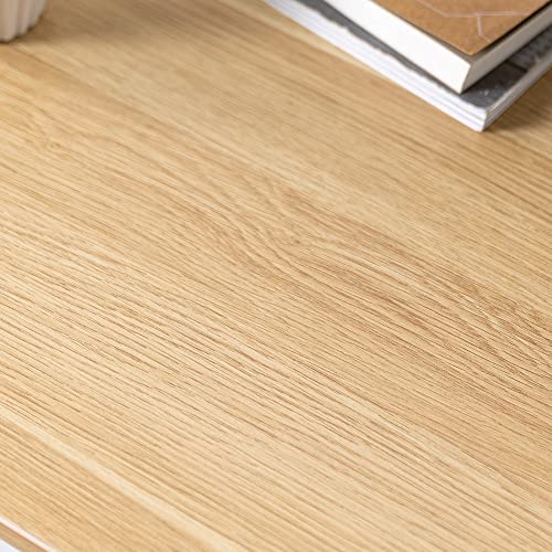 ZINUS Jennifer 55 Inch White Frame Desk, Computer Workstation, Office Desk, Dining Table, Easy Assembly, Natural Zinus