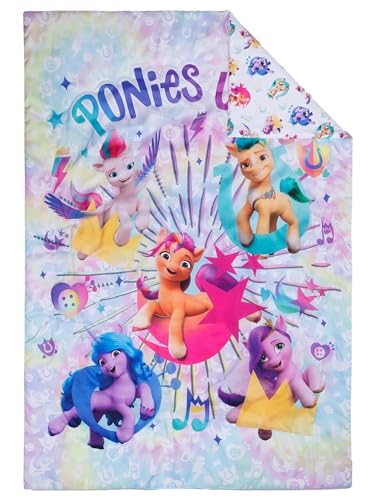 My Little Pony 4 Piece Toddler Bedding Set - Includes Quilted Comforter, Fitted Sheet, Top Sheet, and Pillow Case - My Little Pony Character Design for Toddler Bed My Little Pony