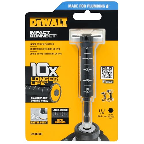 DEWALT Impact Connect Pipe Cutter, PVC Cutter, Diamond Grit Cutting Wheel (DWAIPCIR) DEWALT